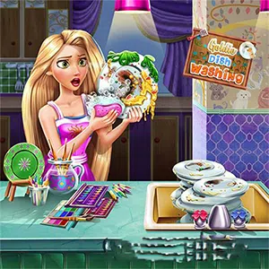 Play Free Goldie Dish Washing Game Online